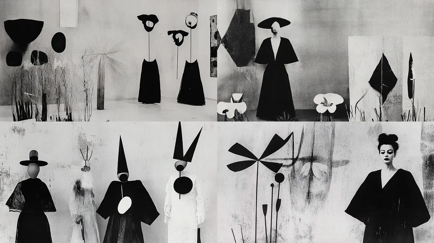Monochrome Elegance with Surrealist Overtones - Midjourney sref style