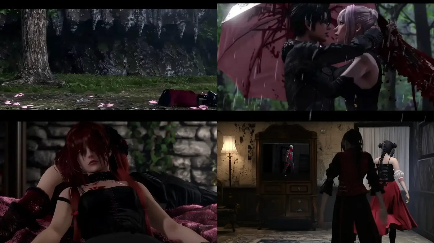 Sombre Elegance in a Gothic Anime Realism Fusion - Midjourney sref style