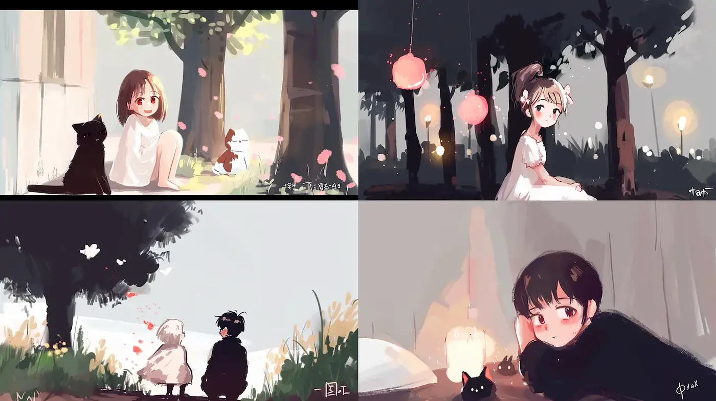 Whimsical, ethereal illustrations with a hint of nostalgia - Midjourney sref style