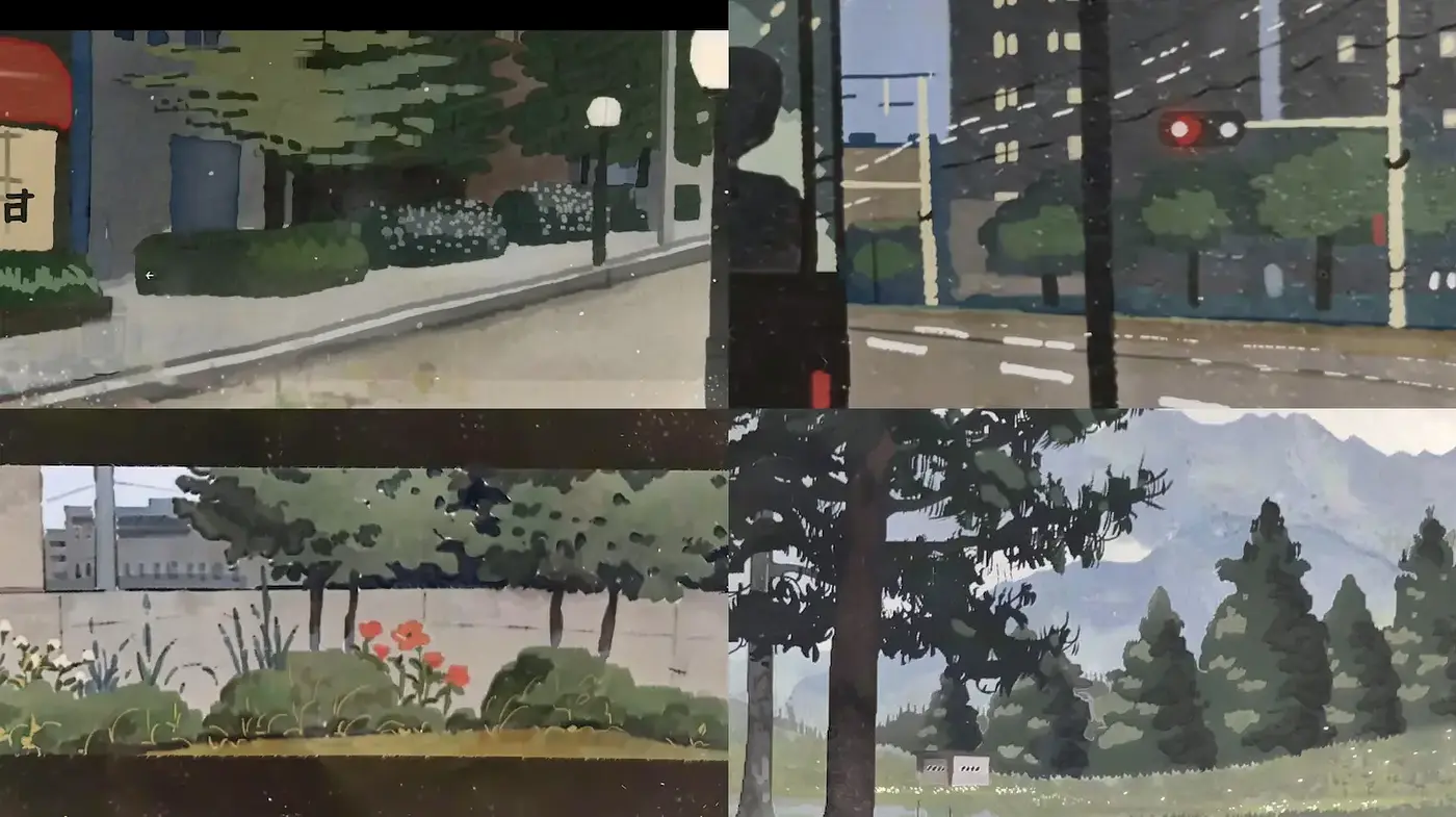 Serene Urban and Natural Landscape Illustrations with a Modern Twist - Midjourney sref style