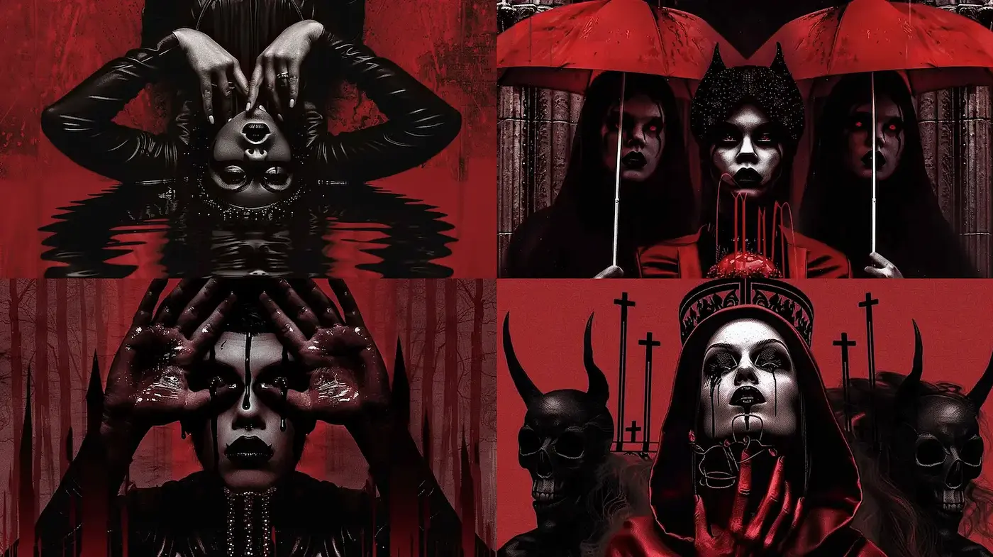 Darkly Dramatic Visuals with Gothic and Horror Influences - Midjourney sref style