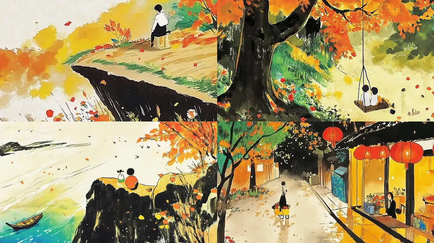 Autumn Serenade: A Fusion of Nature and Impressionist Hues - Midjourney sref style