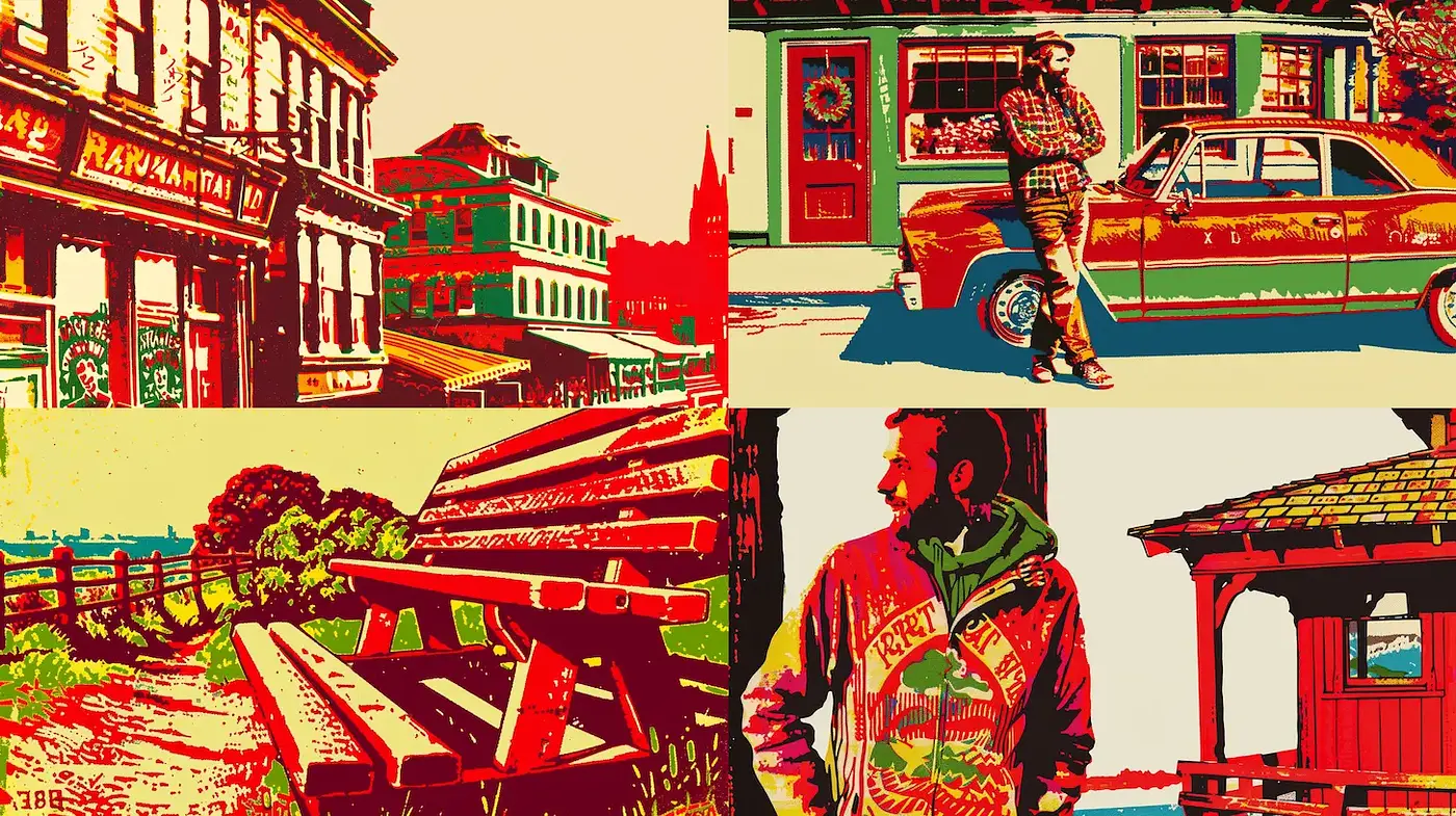Vibrant Retro Aesthetic with Bold Graphic Elements - Midjourney sref style