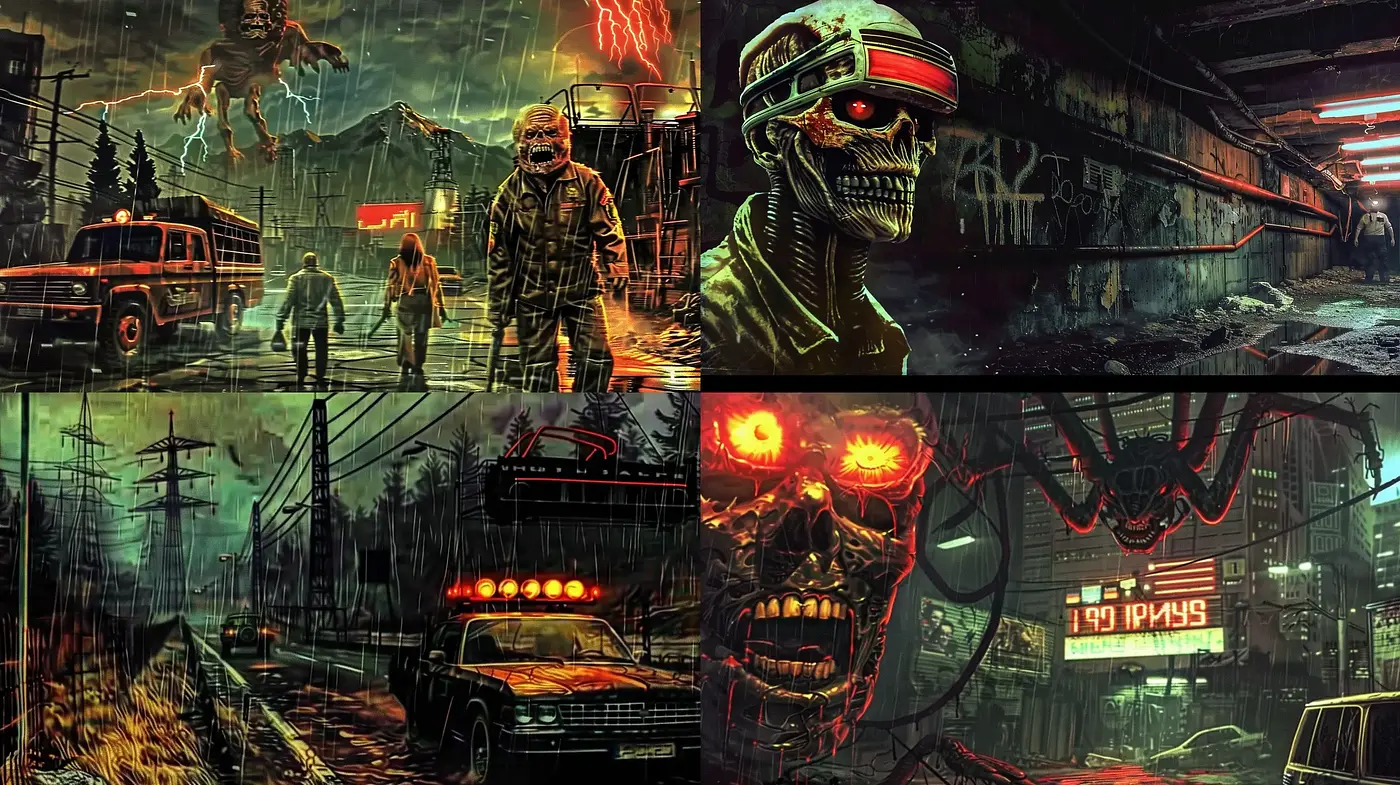 Post-Apocalyptic Visions with Cyberpunk Undertones - Midjourney sref style