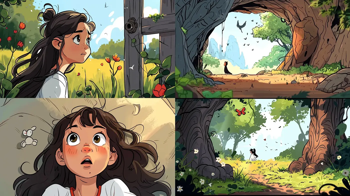 Lush Pastoral Scenes in Bright Comic Illustration - Midjourney sref style