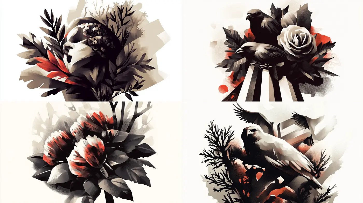 Ethereal Nature's Silhouette in Warm Sepia Tones - Midjourney sref style