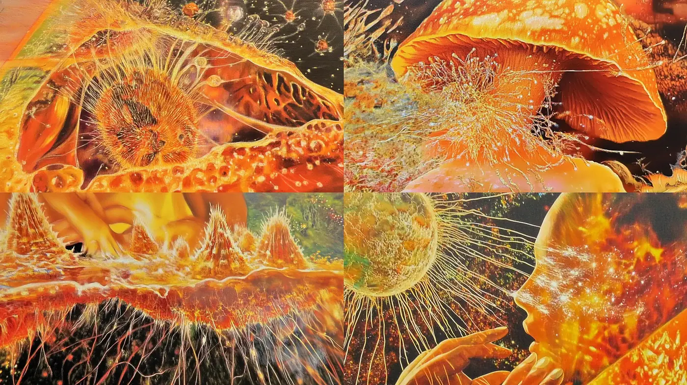 Fiery Ethereal Dreamscape: A Fusion of Abstract Expressionism and Digital Artistry - Midjourney sref style