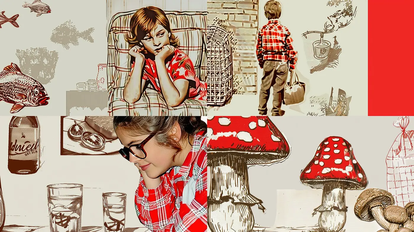 Nostalgic Illustrative Fusion with a Warm Retro Palette - Midjourney sref style