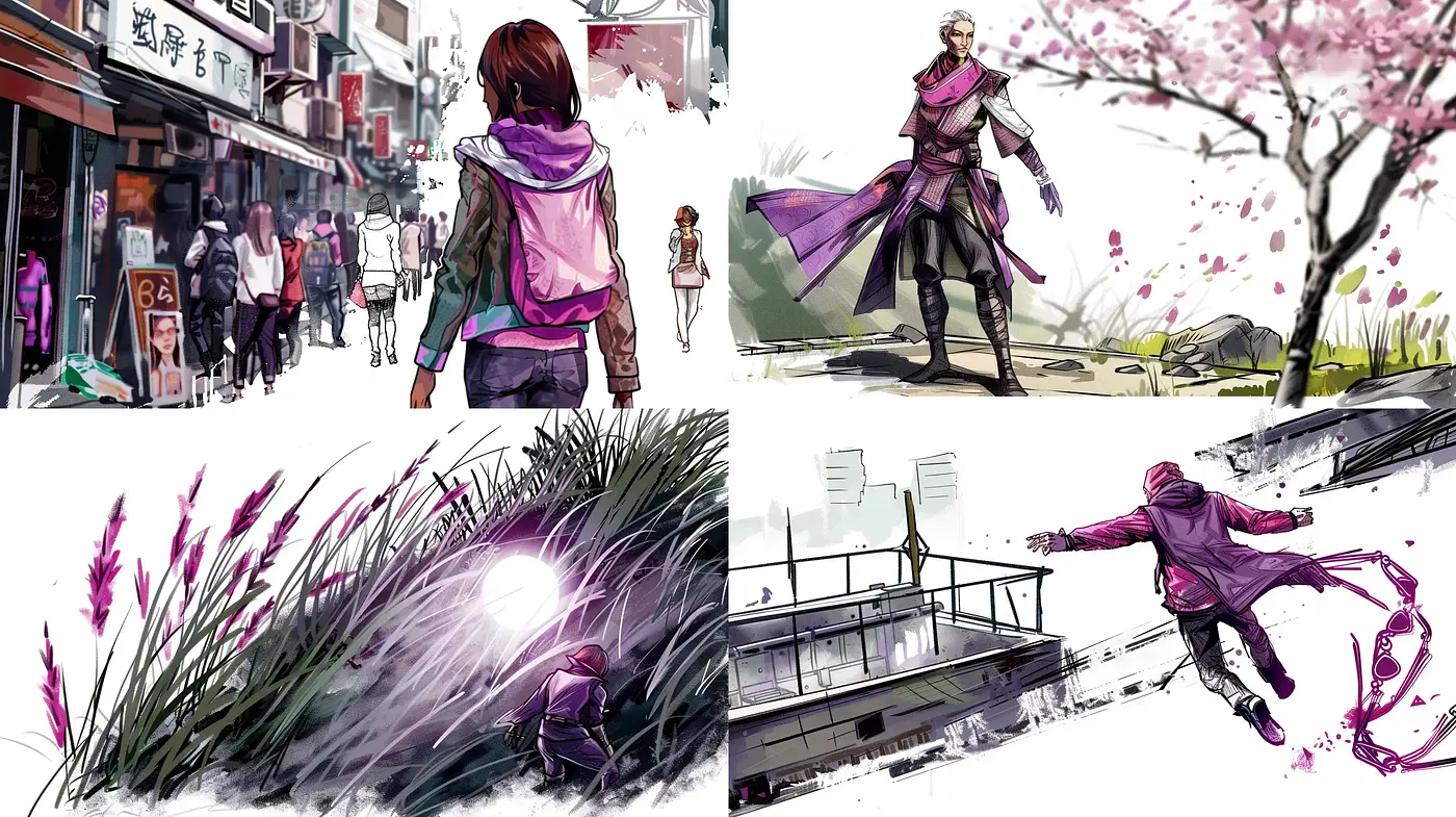 Expressive Brushstroke Harmony in Dynamic Illustrations - Midjourney sref style