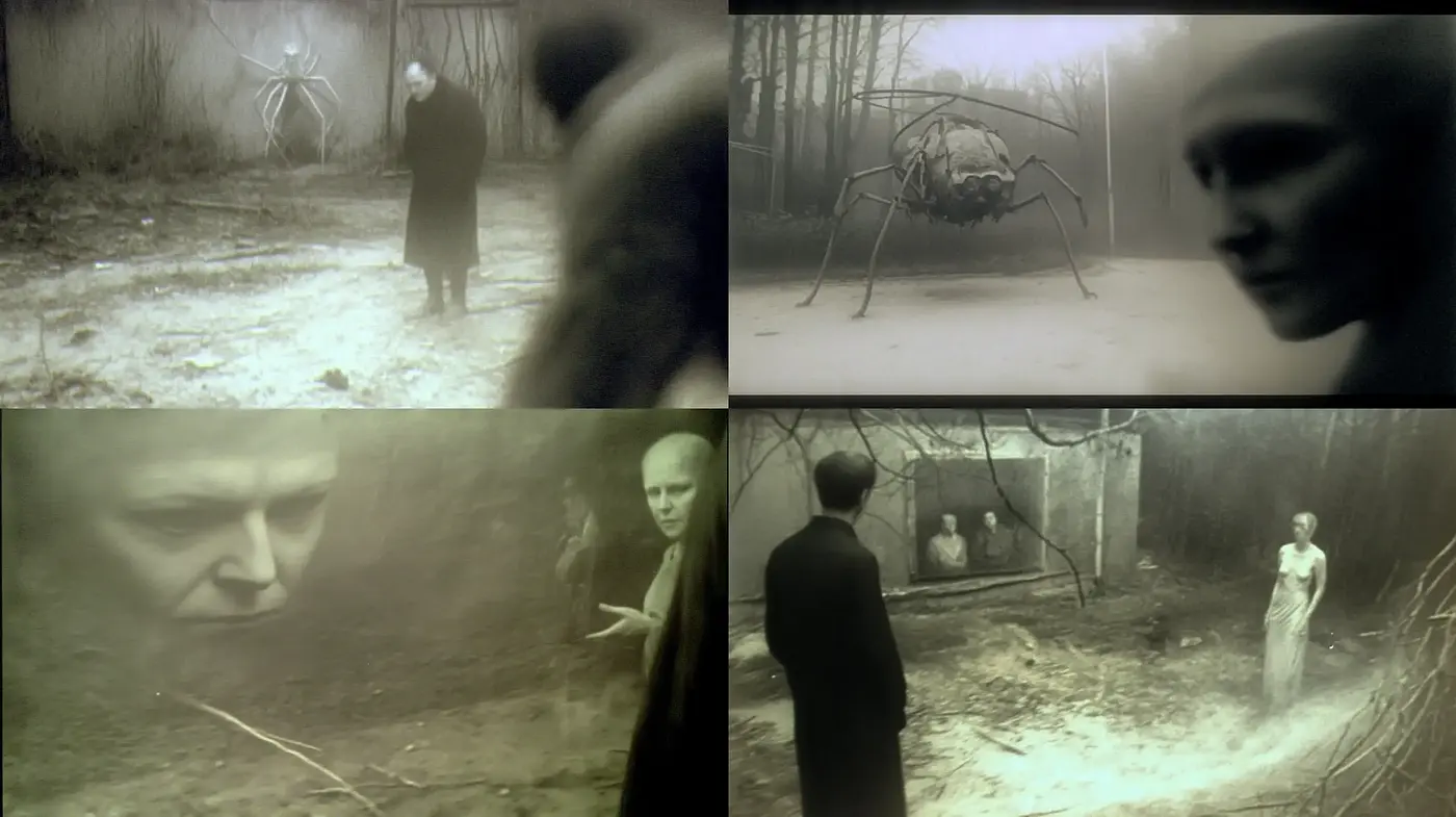 Eerie Monochrome Dreamscape with Surrealist Tendencies - Midjourney sref style