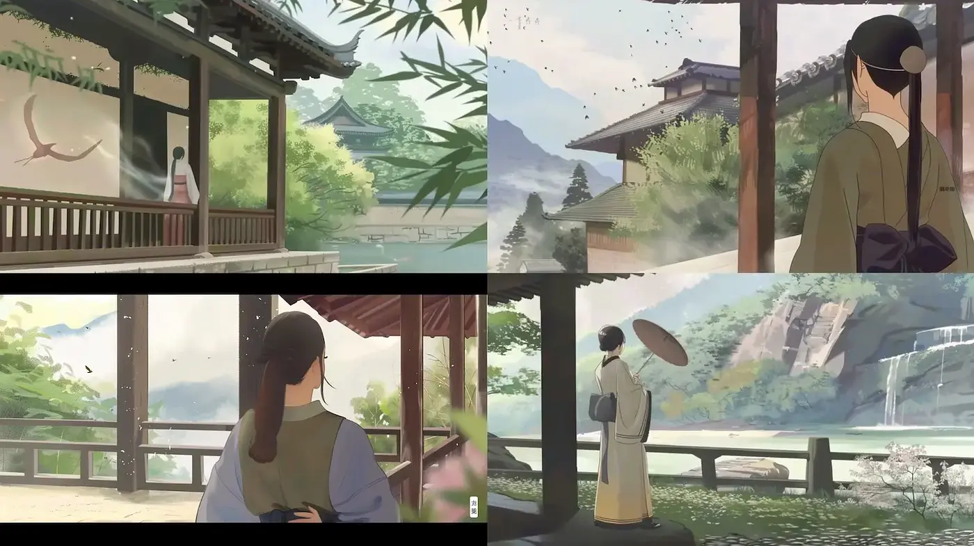 Serene and Harmonious Landscapes with Subtle Narrative Elements - Midjourney sref style