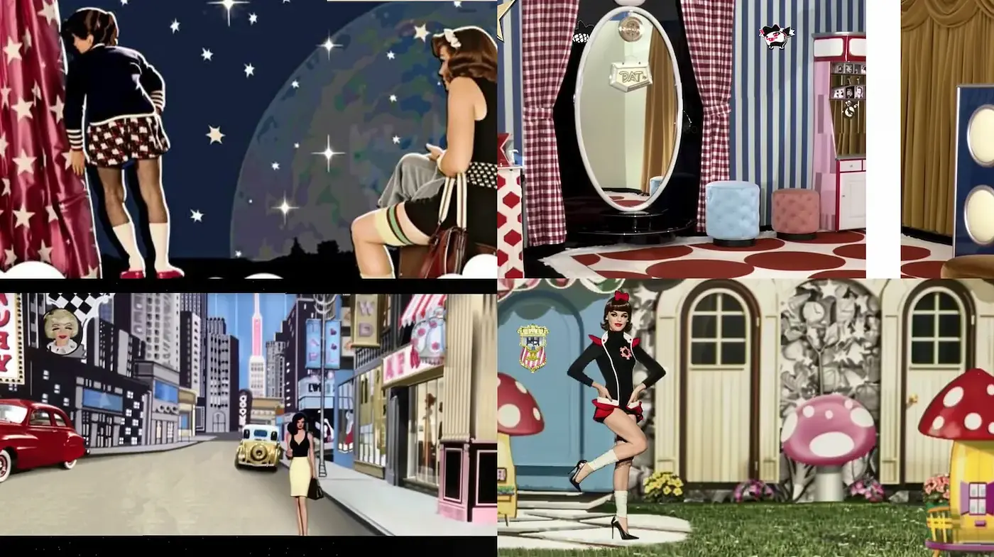 Whimsical Retro Illustration with a Playful Art Deco Influence - Midjourney sref style