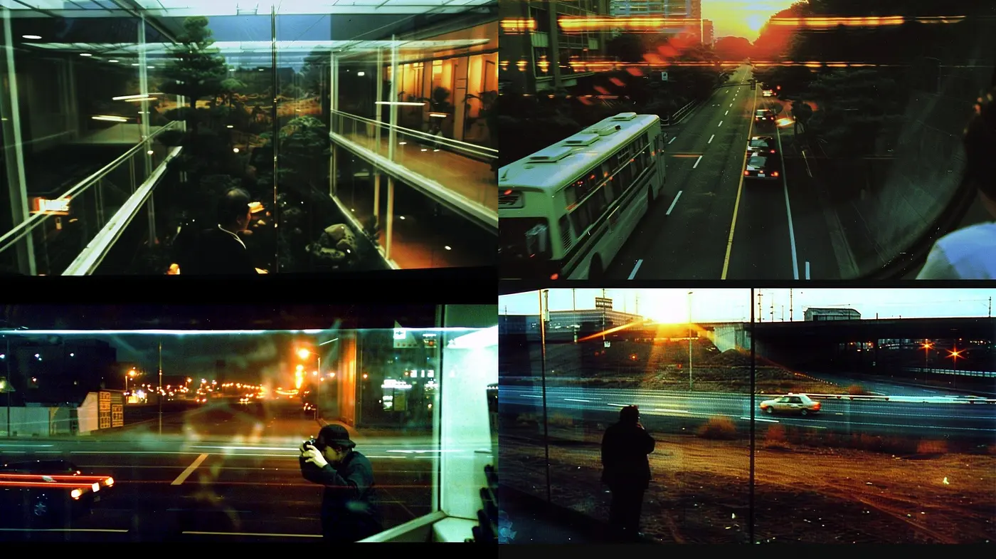 Twilight Hues and Cinematic Ambiance Across Urban Tableaux - Midjourney sref style