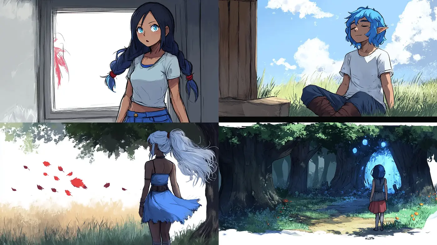 Ethereal Serenity in Dreamlike Natural Scenes: A Cohesive Blend of Anime-esque Elegance and Pastoral Charm - Midjourney sref style