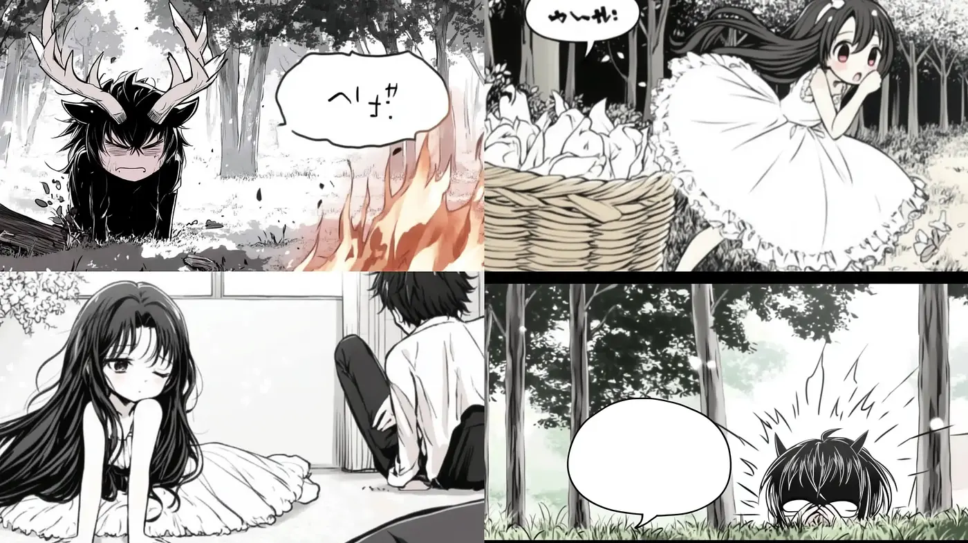 Monochrome Manga-Inspired Illustration Collection - Midjourney sref style