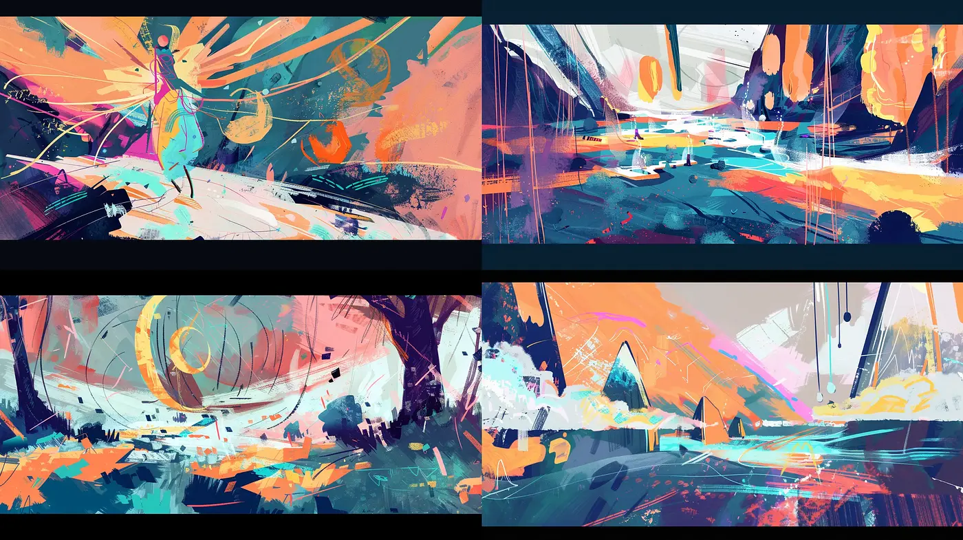 Energetic Abstract Expressionist Digital Brushwork - Midjourney sref style