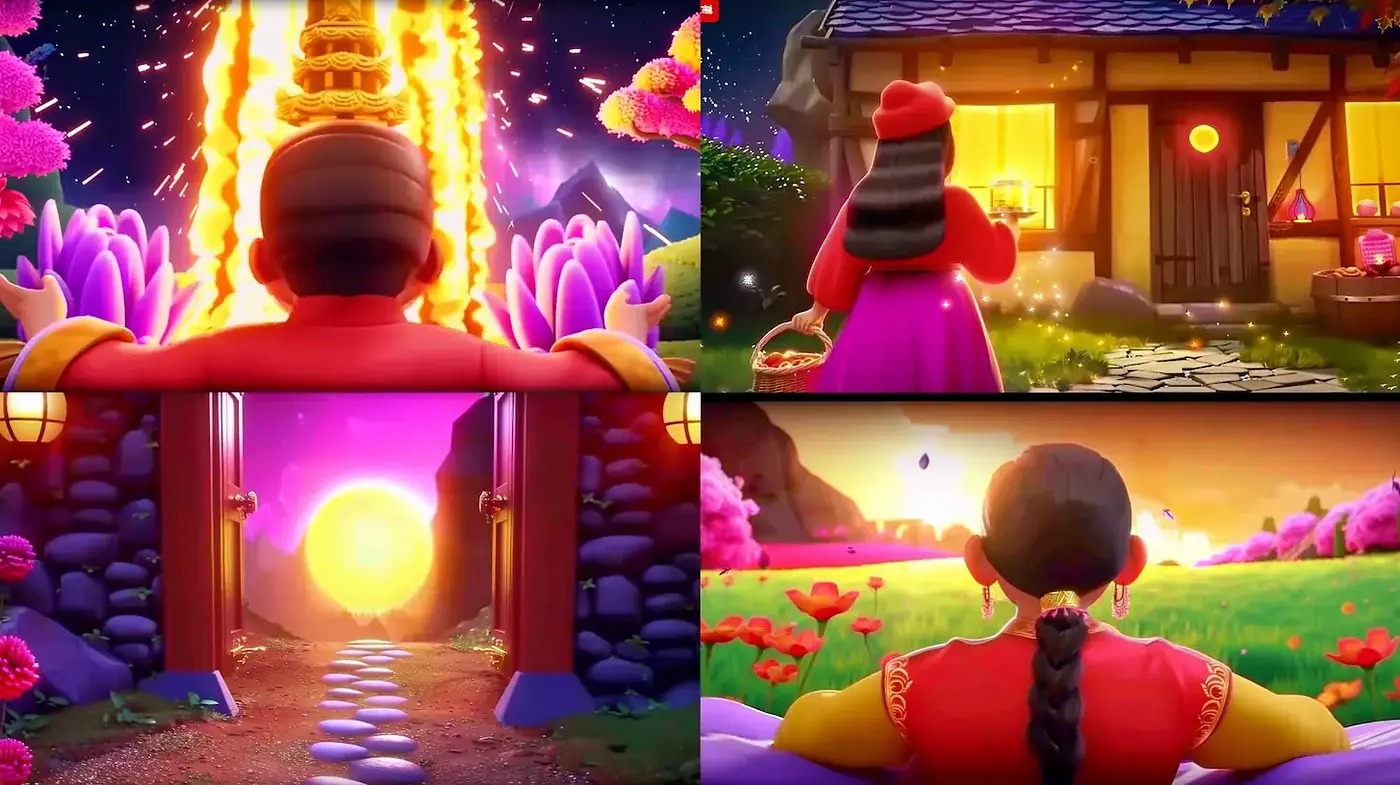 Vibrant and Whimsical Animation Style Inspired by Interactive Media - Midjourney sref style