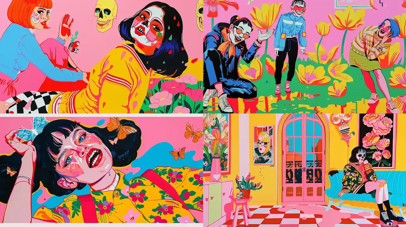 Vibrant Pop Art Infusion with a Modern Twist - Midjourney sref style