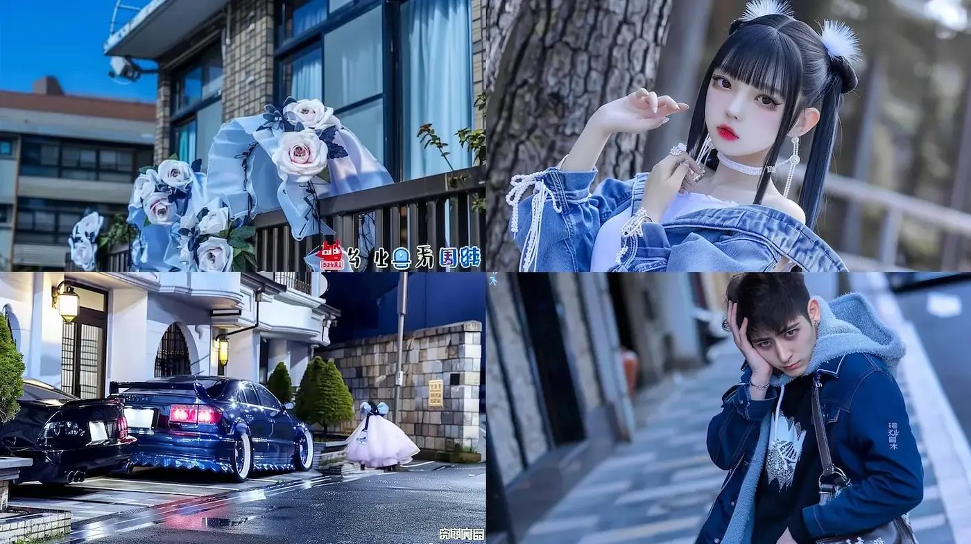 Cinematic Japanese Urban Aesthetic with a Blend of Fashion and Mystery - Midjourney sref style