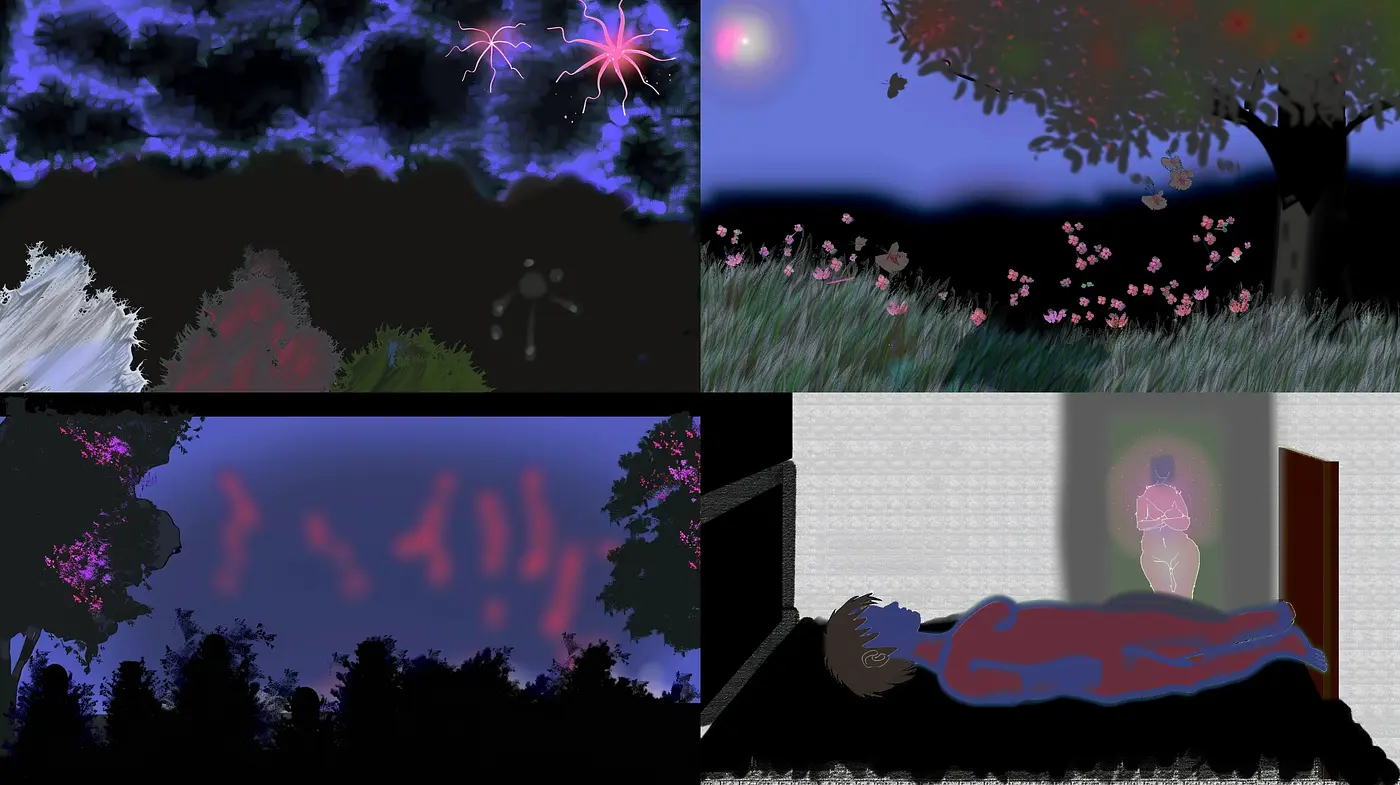 Ethereal Nocturne Hues with Textural Brushwork and Surreal Undertones - Midjourney sref style