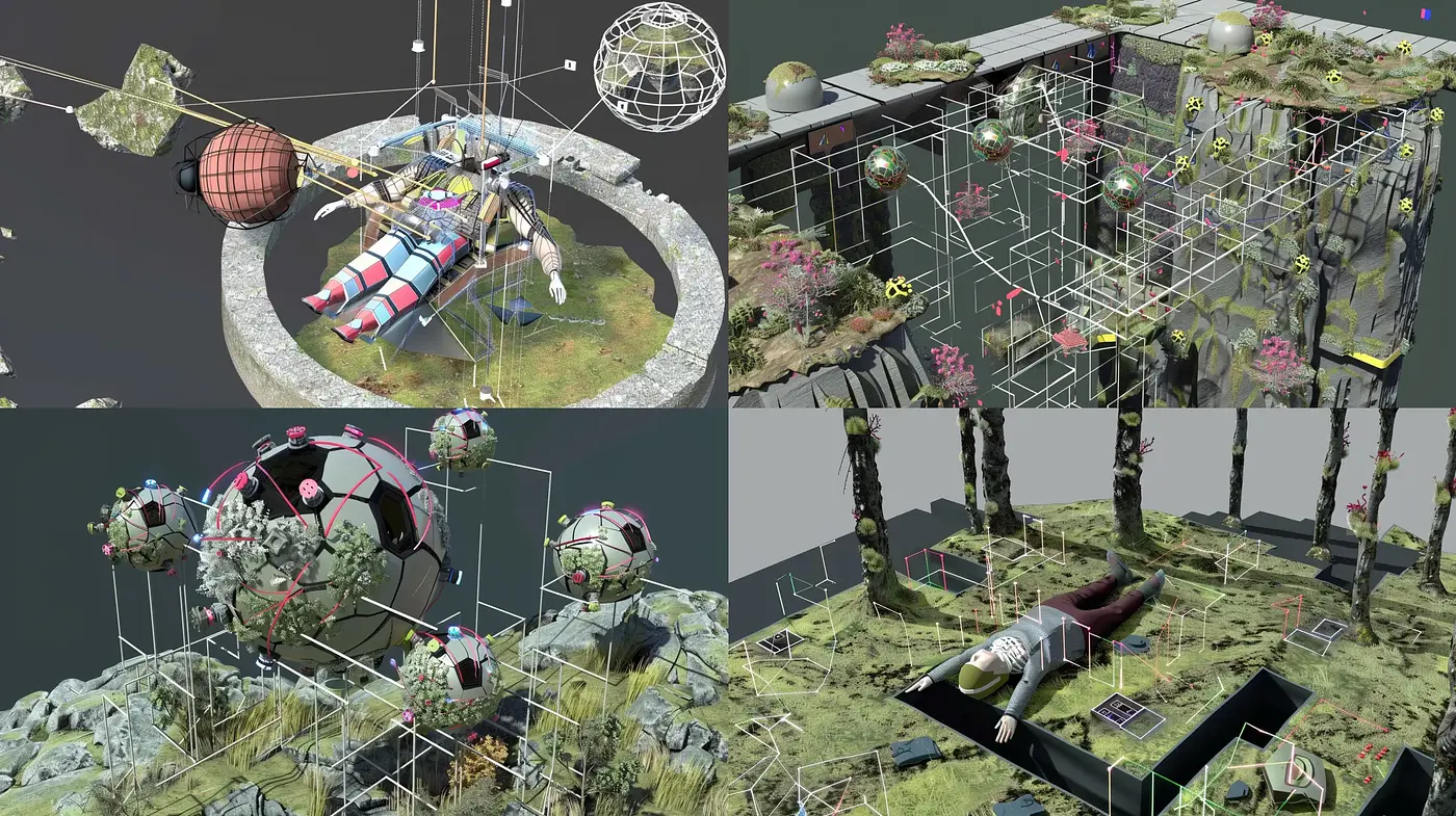 Surreal Mechanical Gardens: An Exploration in Futuristic Ecosystems - Midjourney sref style