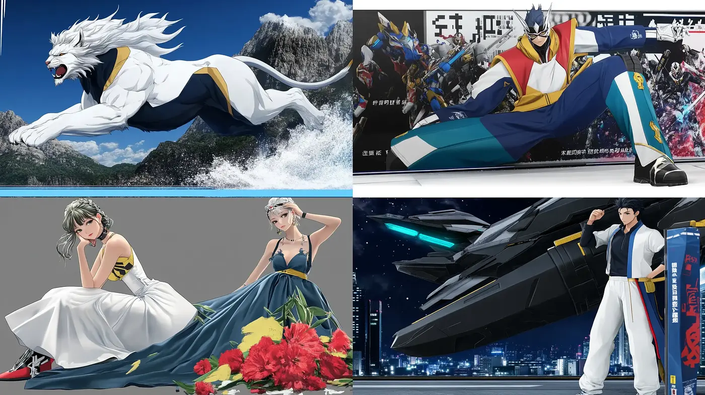 Dynamic Anime-Inspired Visual Symphony with a High-Contrast Blue Dominance - Midjourney sref style