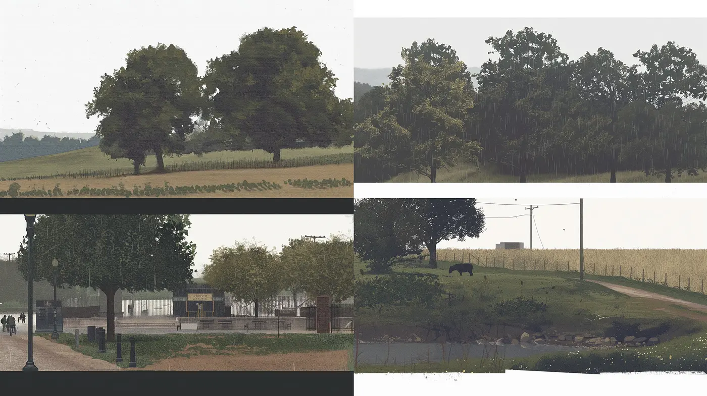 Tranquil Moments in Muted Tones: A Homage to Serene Landscapes - Midjourney sref style