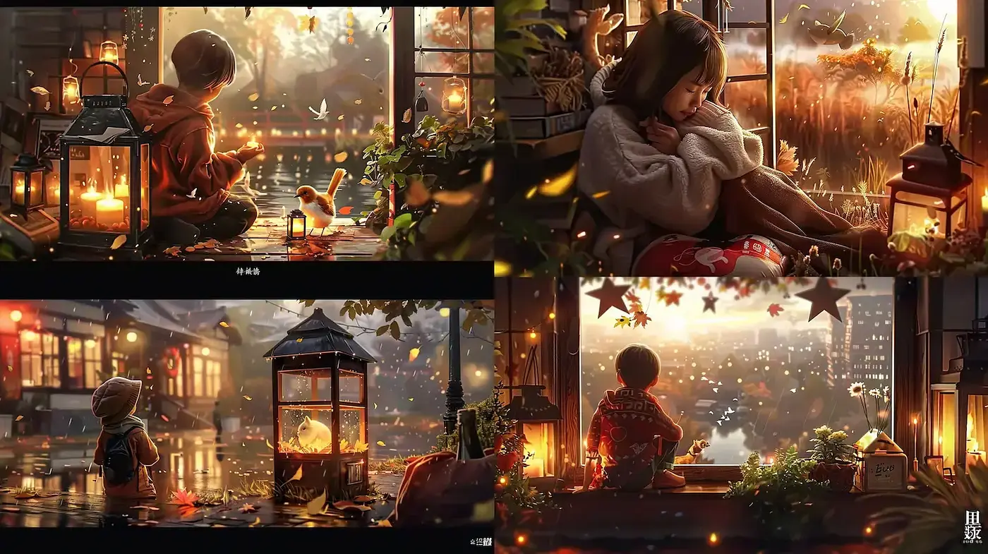 Warm and Inviting Atmosphere Evoking Childhood Nostalgia with a Touch of Fantasy - Midjourney sref style