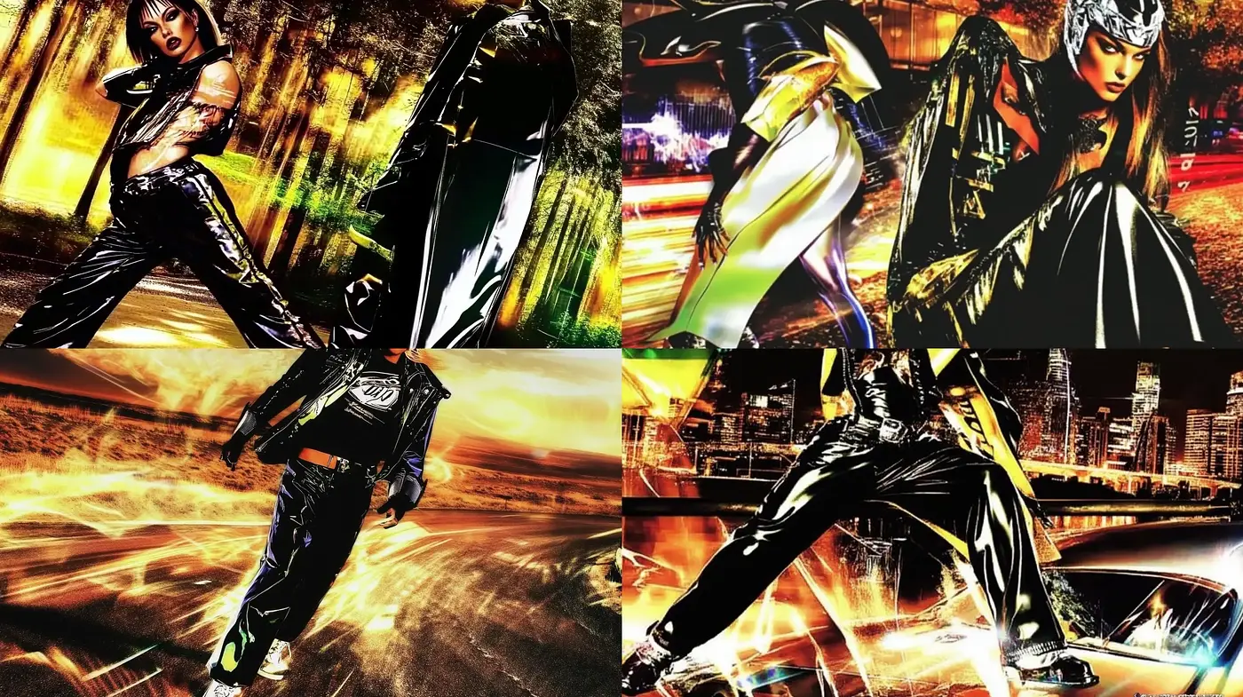 Neon Dystopia: A Cyberpunk Expedition through Vivid Contrasts and Dynamic Poses - Midjourney sref style