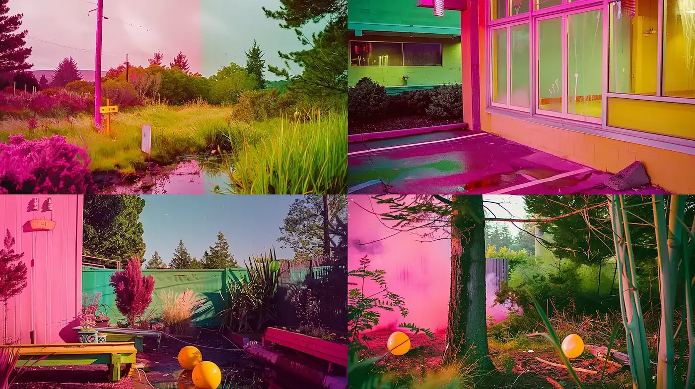 Surreal and Vibrant Nature Landscapes with a Touch of Abstraction - Midjourney sref style