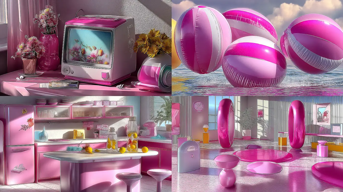 Whimsical and Playful Retro Aesthetic with a Coastal Touch - Midjourney sref style