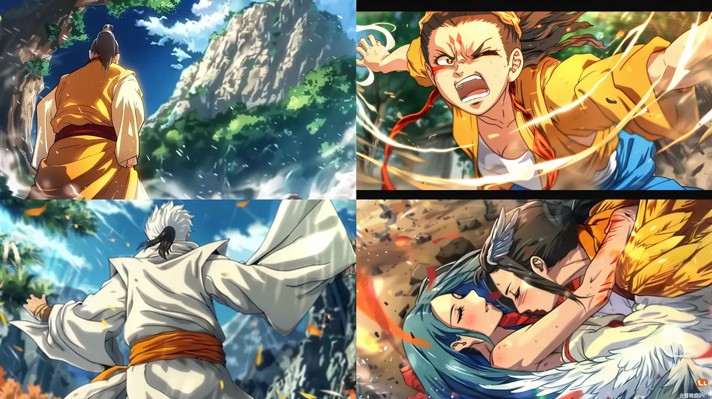 Dynamic Anime Essence with Vivid Storytelling - Midjourney sref style