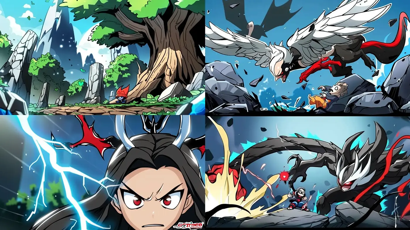 Dynamic Anime-Inspired Action Scene Portraits - Midjourney sref style