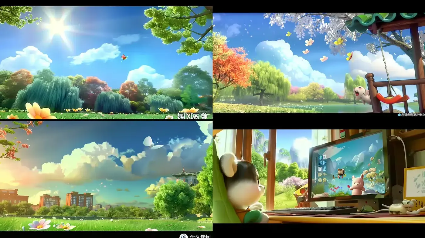 Serene and Vibrant Animated Landscapes with Whimsical Charm - Midjourney sref style