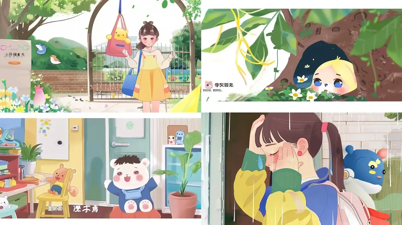 Serene Pastel Dreamscape in Contemporary Anime Illustration - Midjourney sref style