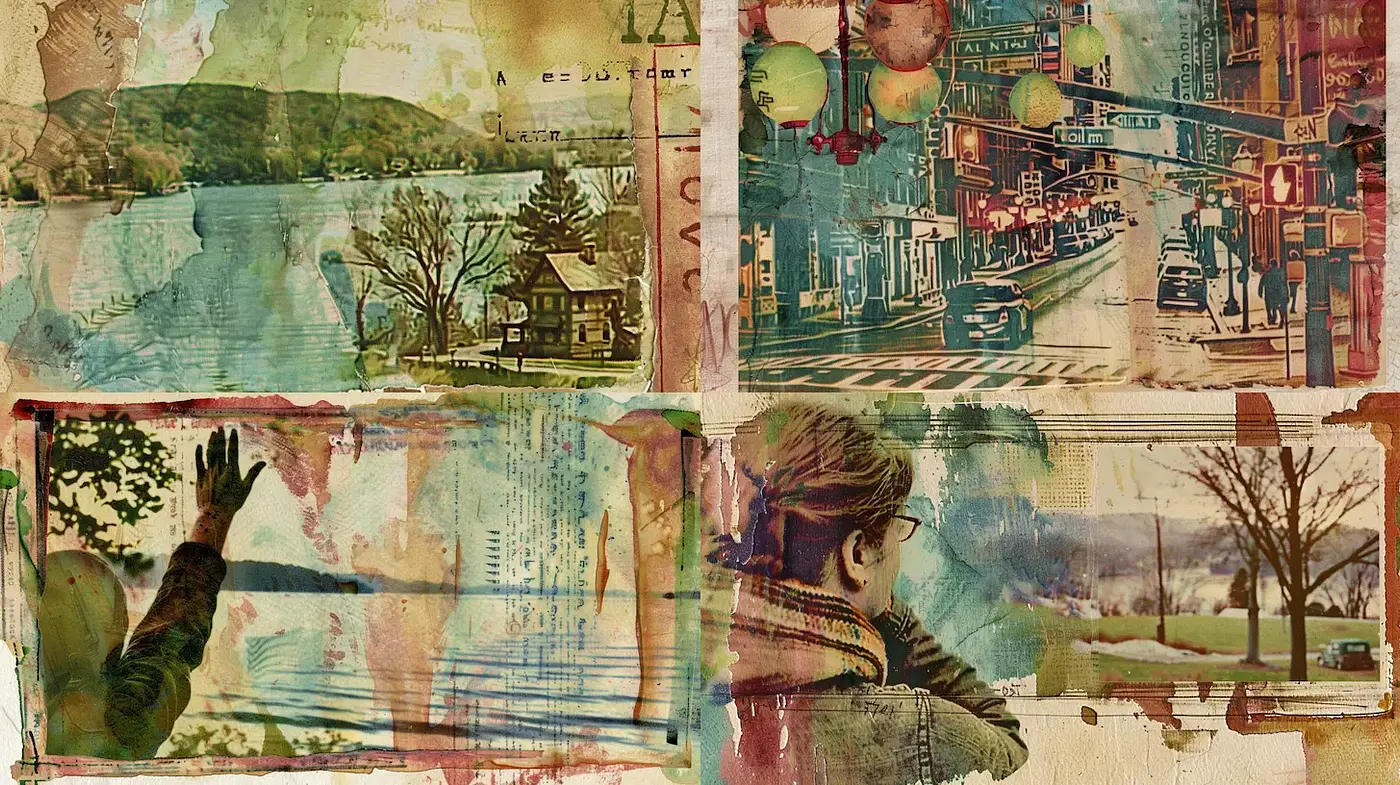 Artistic collage with a blend of nostalgia and contemporary realism - Midjourney sref style