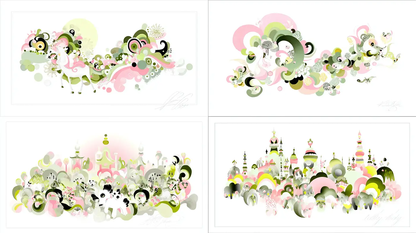 Whimsical and Playful Abstract Design with Organic Flow - Midjourney sref style