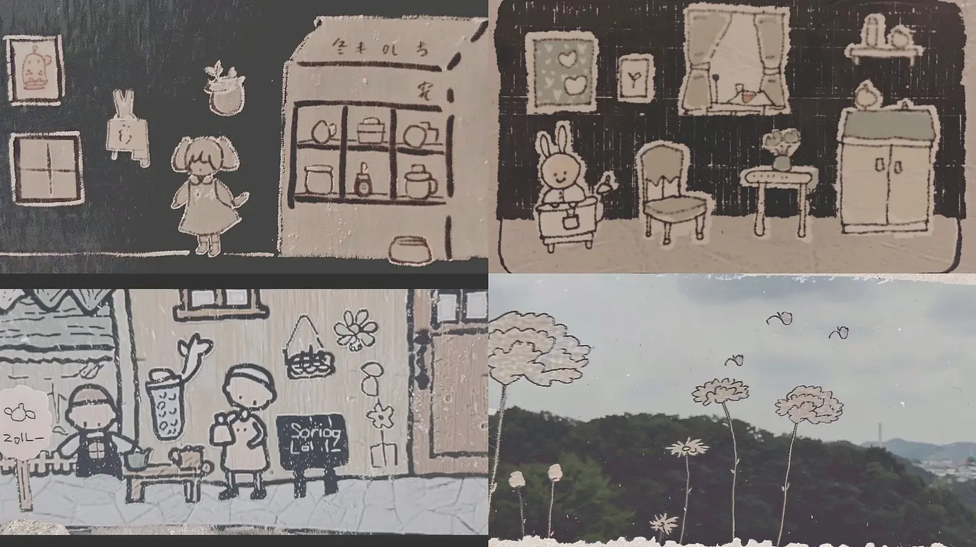 Whimsical Monochrome Vignettes: The Art of Storybook Simplicity - Midjourney sref style