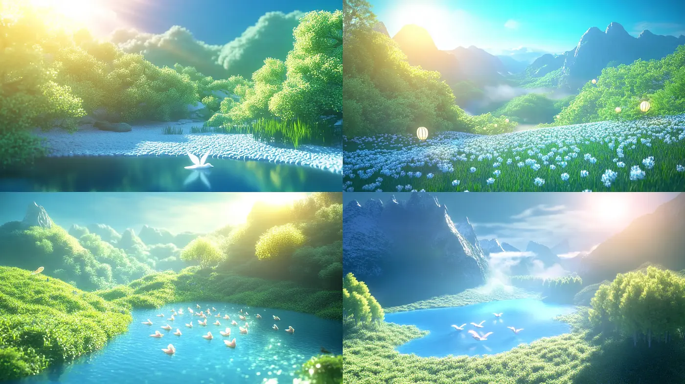 Ethereal Radiance of a Dreamlike Pastoral World - Midjourney sref style