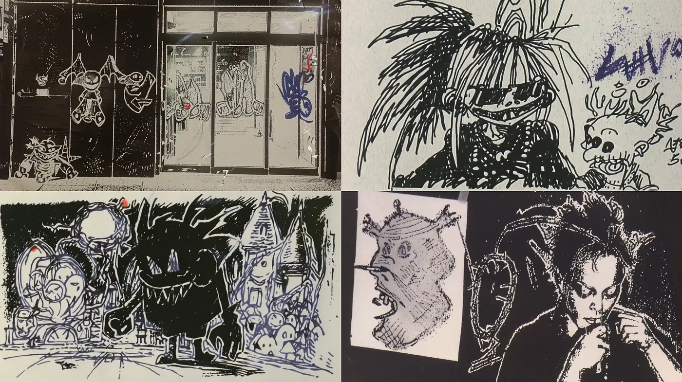 Intricate Monochrome Sketches with a Whimsical Twist - Midjourney sref style