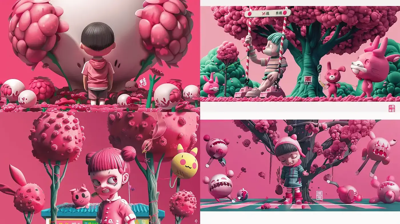 Whimsical Monochrome Dreamscape with Surrealist Influence - Midjourney sref style