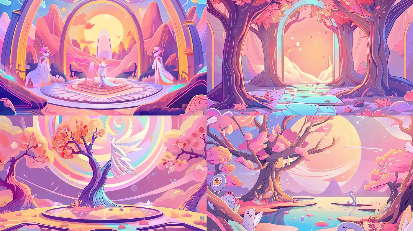 Ethereal Dreamscapes with Surreal Pastel Harmony - Midjourney sref style
