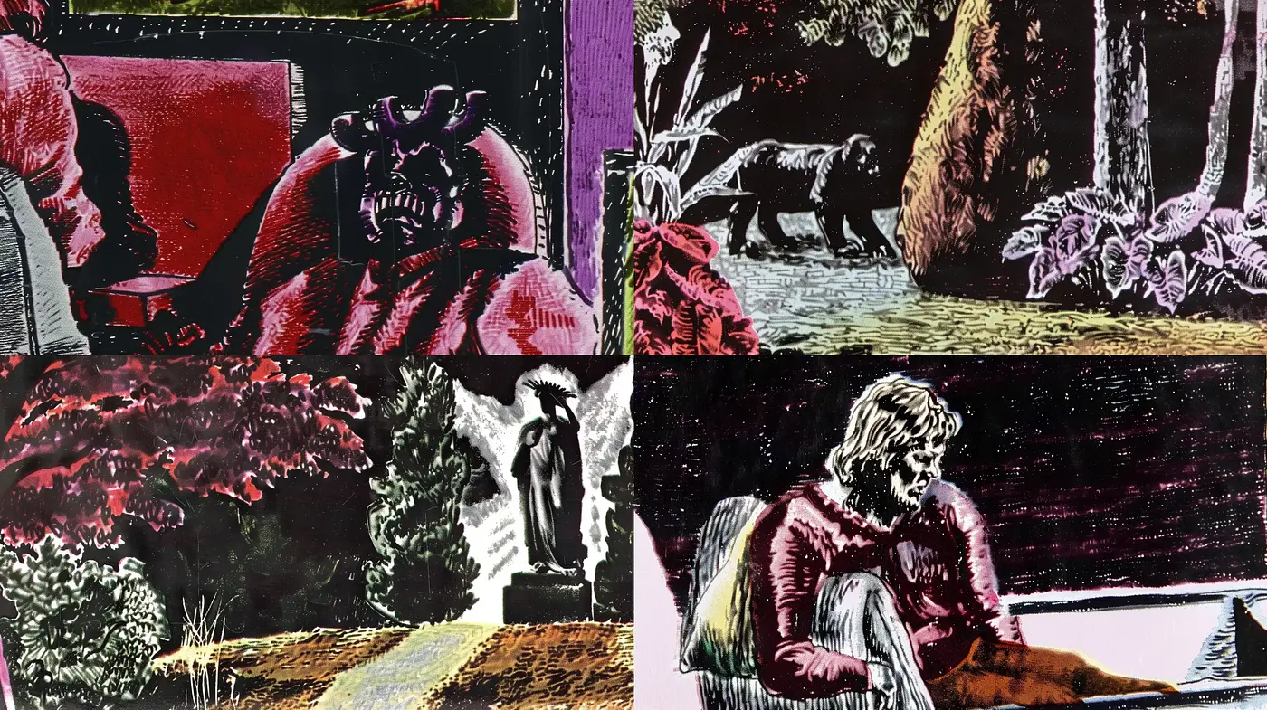 Moody Textural Contrast in a Purplish Noir Palette - Midjourney sref style