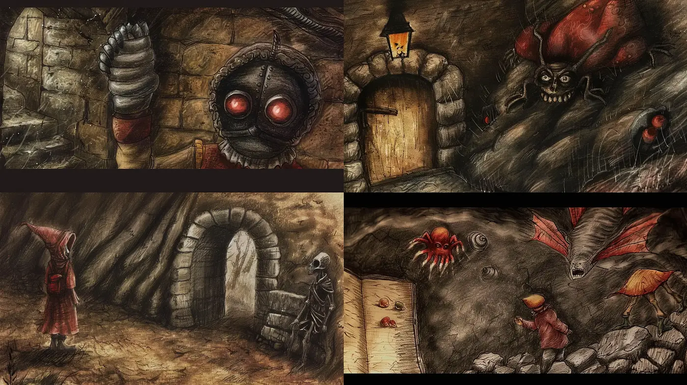 Echoes of Darkness: A Mysterious Journey Through a Surreal and Gothic Landscape - Midjourney sref style