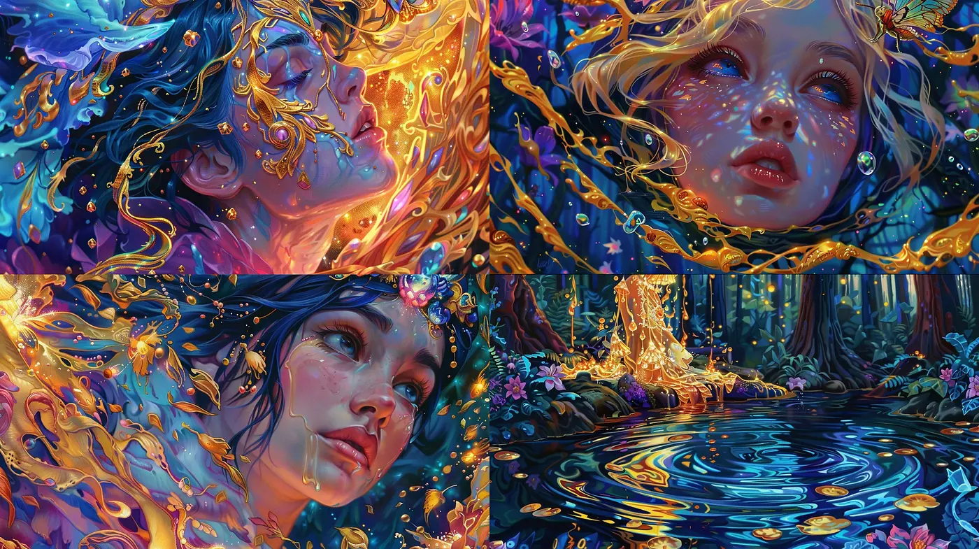 Luminous Dreamscapes: A Fusion of Vivid Hues and Ethereal Artistry - Midjourney sref style
