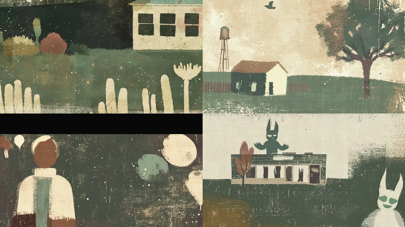 Rustic Textural Reverie: A Fusion of Vintage Americana and Weathered Impressionism - Midjourney sref style