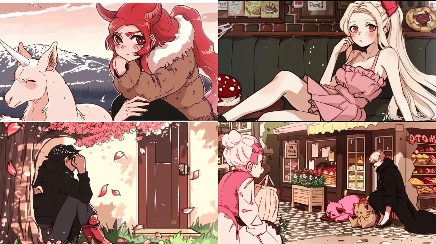 Soft Pastel Narratives in Anime-Inspired Digital Illustrations - Midjourney sref style