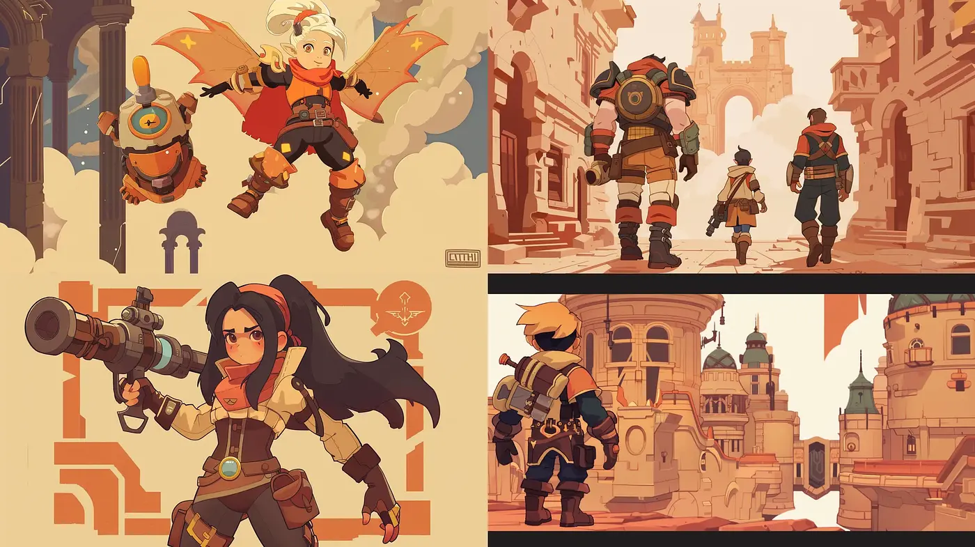 Fantastical Steampunk Adventure in Warm Sepia Tones - Midjourney sref style