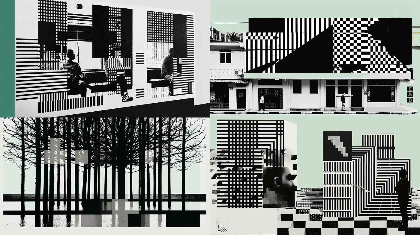 Monochromatic Abstractions with Geometric Complexity - Midjourney sref style