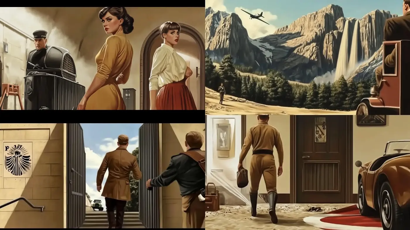 Timeless Elegance in Golden Hues: A Nostalgic Homage to Mid-20th Century Art - Midjourney sref style